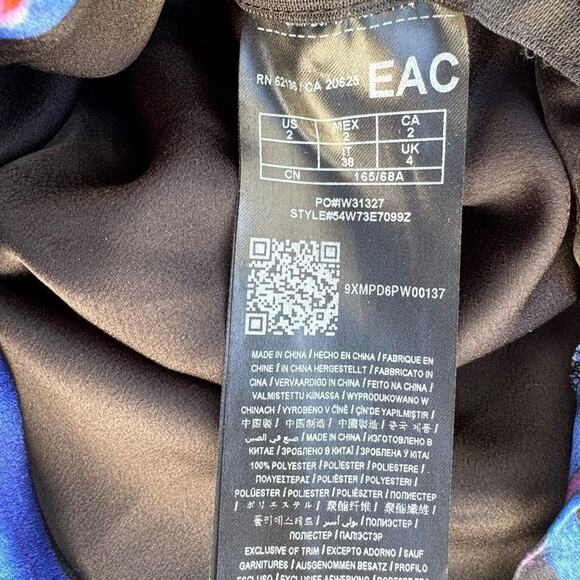 Marciano long sleeve bodycon zipper multicolor print mini ruched dress 2 - Picture 5 of 5